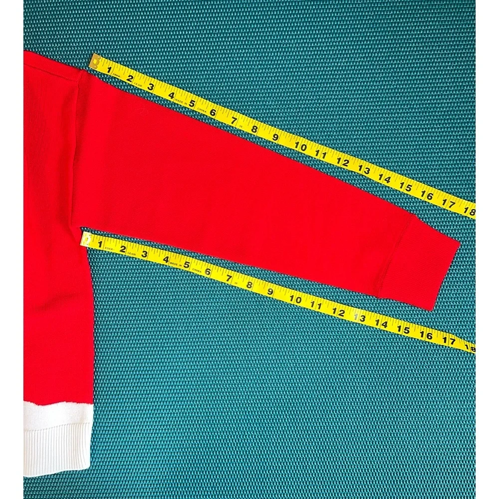 Alice + Olivia Oscar Red Embellished Stace Face Pullover Hoodie Sweater Top